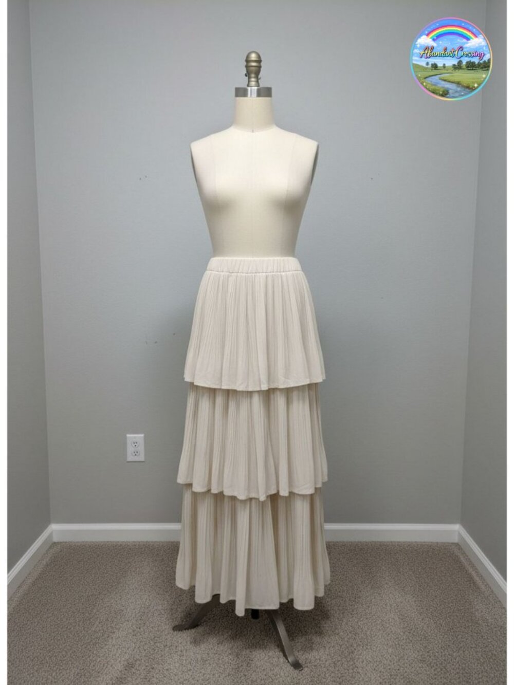 Chiffon Tiered Ruffle High Waist Maxi Skirt